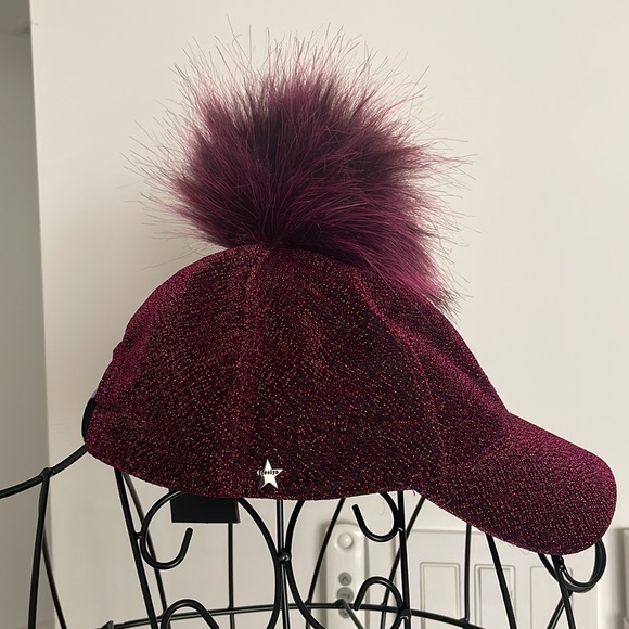 NWT FUSHIA LUREX BASEBALL CAP - Picture 4 of 8